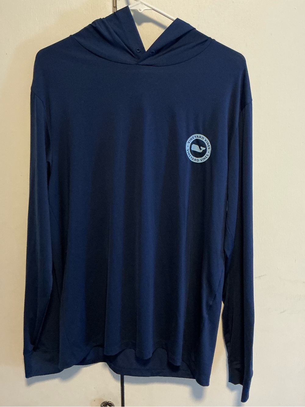 Vineyard Vines Navy Blue Long-Sleeve Hoodie with Logo